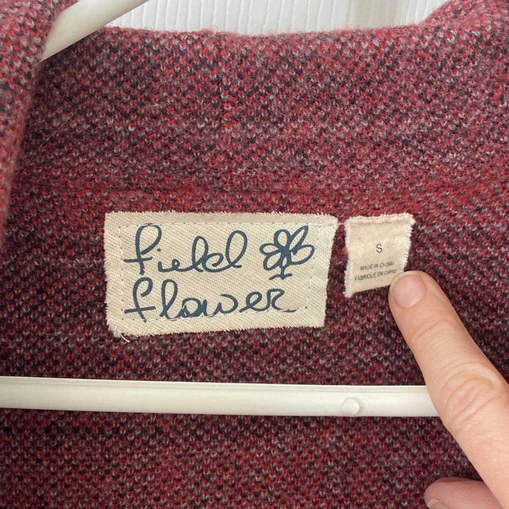 Field and Flower red black sweater coat from Anthropologie - Picture 5 of 5